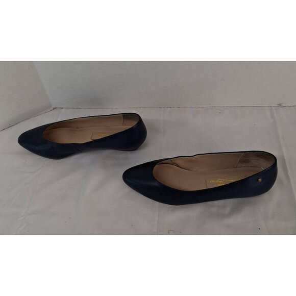 Etienne Aigner Women's Shoes Size 6.5 M Leather Navy Blue Flat Slip-On Casual - Picture 1 of 14